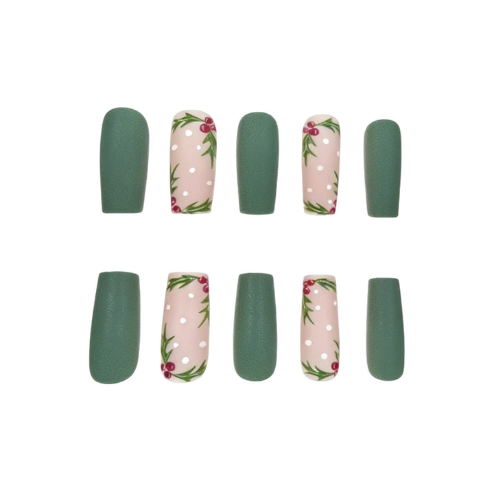 Festive Holly Nail Art Enhancements Stornfield