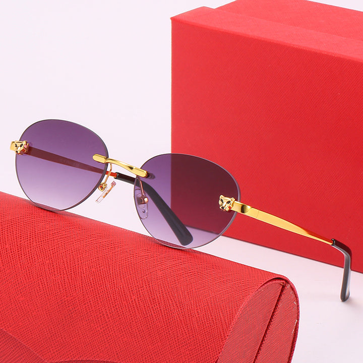 Ladies oval sunglasses with luxurious metallic accents Stornfield