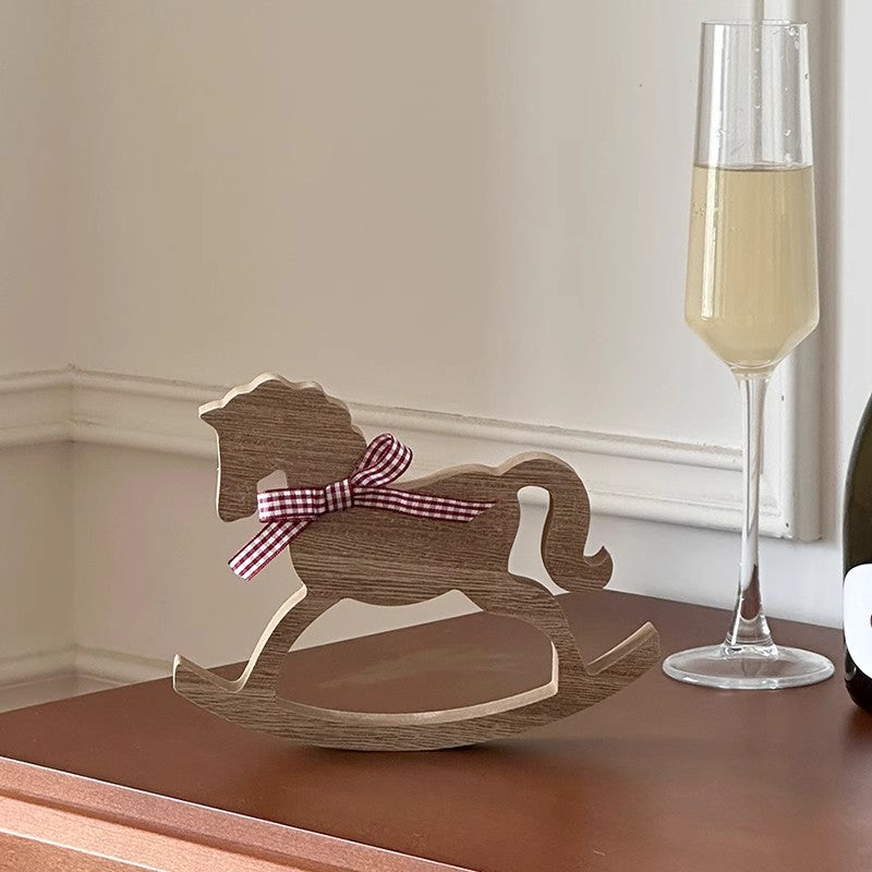 Wooden Rocking Horse Figurine