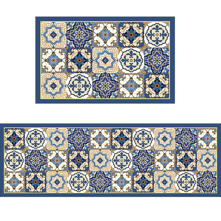 Geometric Pattern Bathroom Mat Set