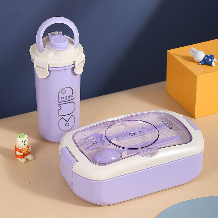 Portable Lunch Box with Integrated Water Bottle