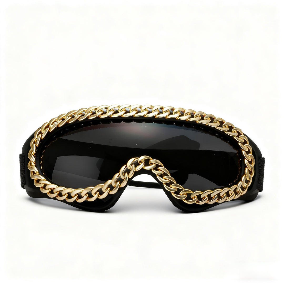 Women's fashionable sports sunglasses with golden chain decoration Stornfield