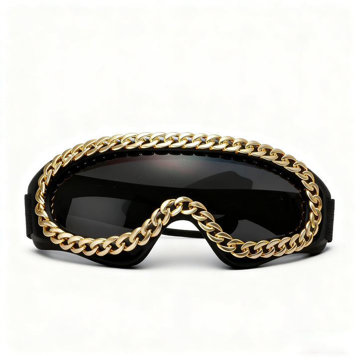Women's fashionable sports sunglasses with golden chain decoration Stornfield