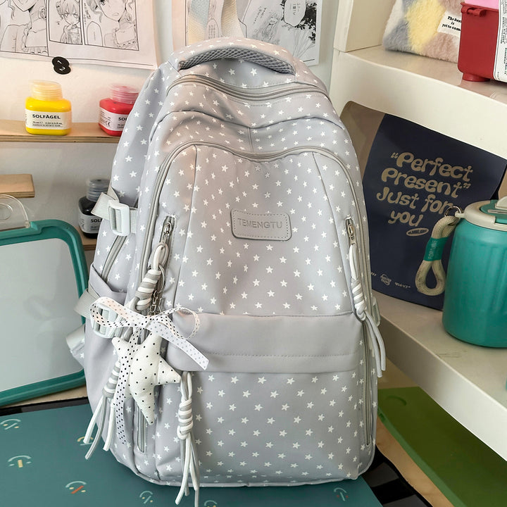 Star-Patterned Multi-Pocket Backpack Stornfield