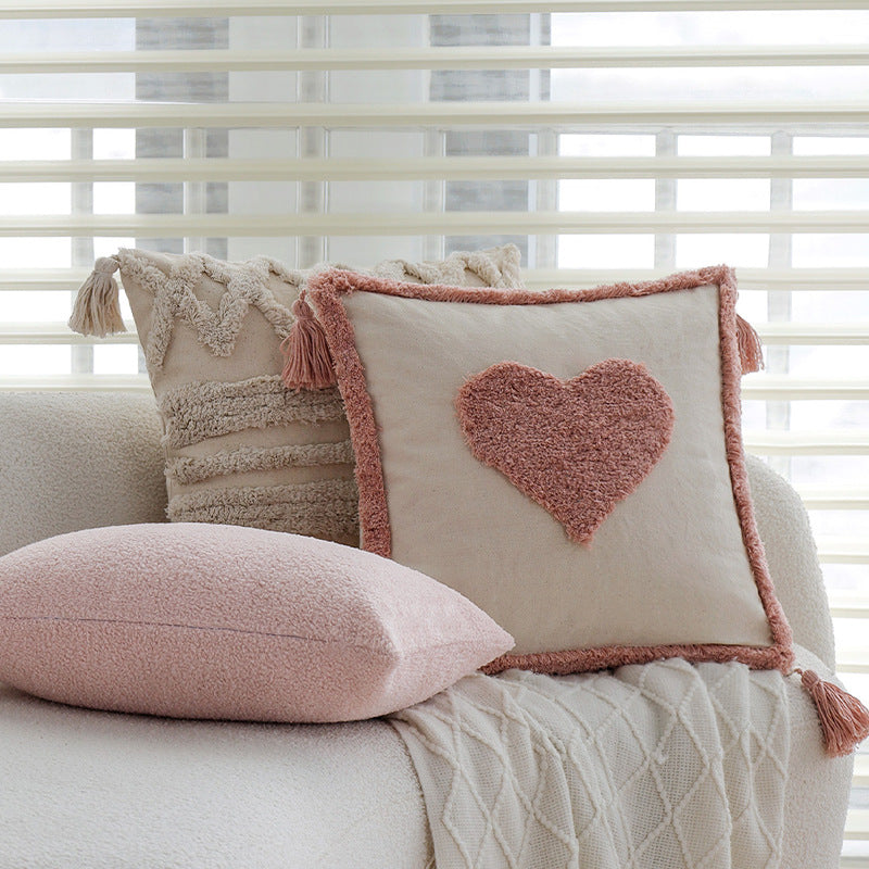 Decorative cushion with heart design