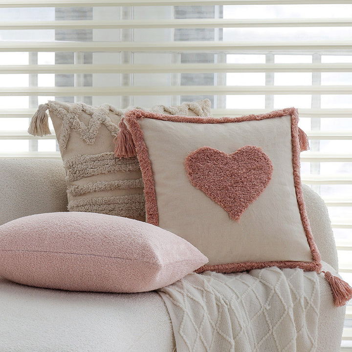 Decorative cushion with heart design