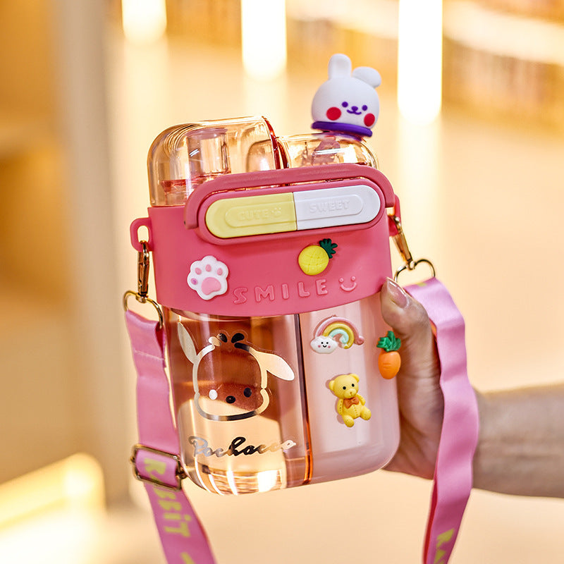 Women's water bottle with interactive design and practical shoulder carrying function Stornfield