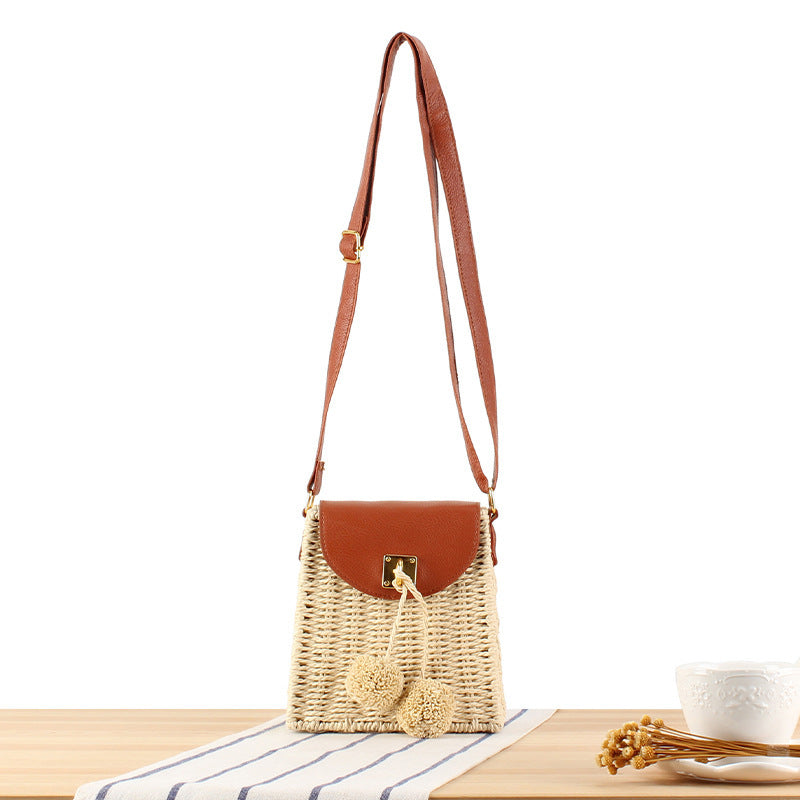 Elegant Bast crossbody bag with leather flap Stornfield