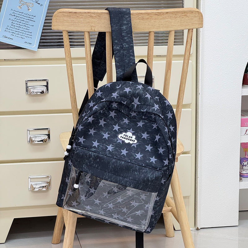 Transparent Window Star-Print Backpack Stornfield