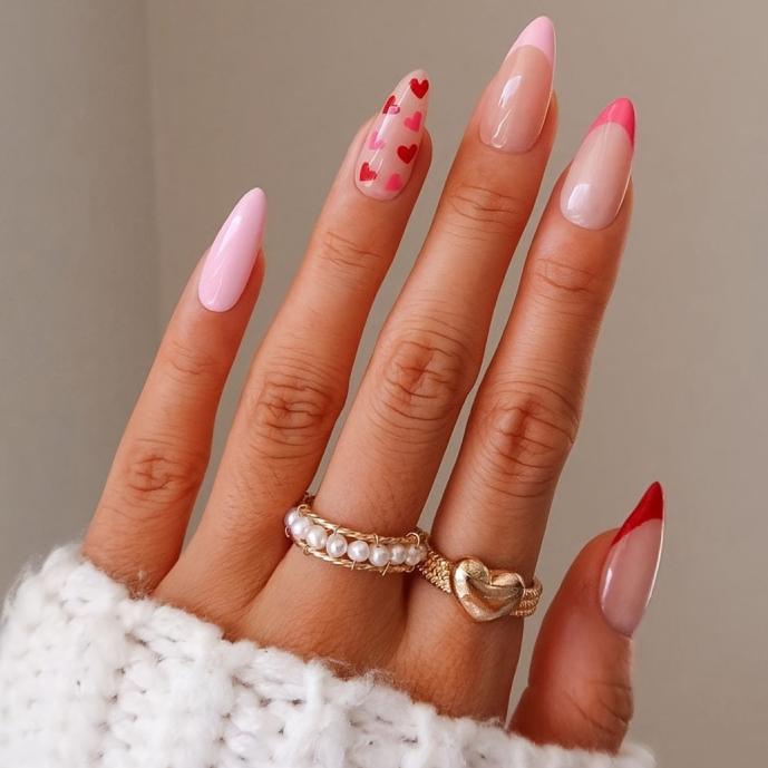 Heart-Patterned Press-On Nail Set Stornfield