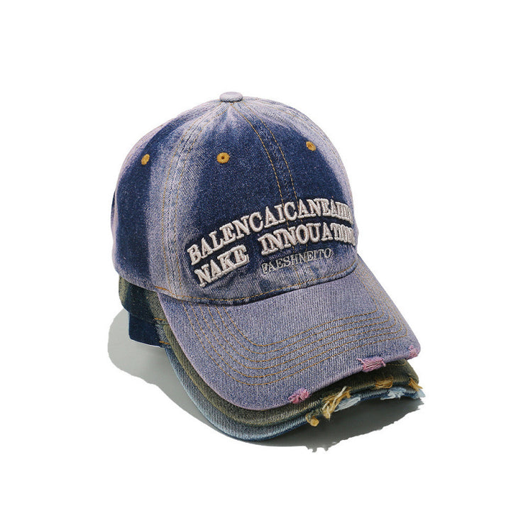 Women's Distressed Denim Graphic Baseball Cap Stornfield