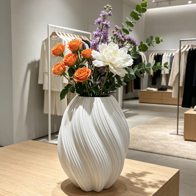 Elegant Vertical Ribbed Decorative Vase Stornfeild