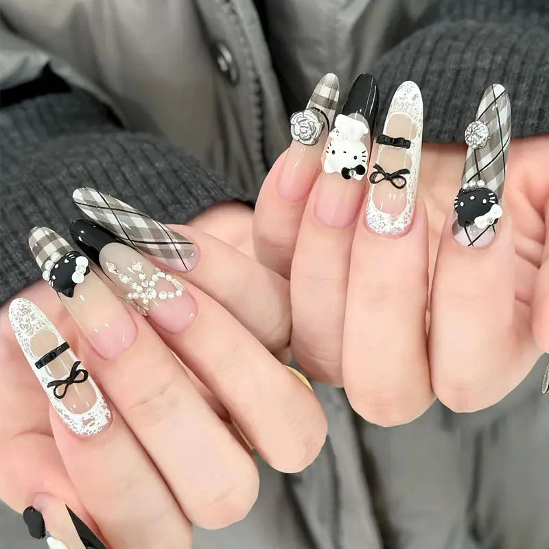 Artistic Character-Embellished Press-On Nails Stornfield