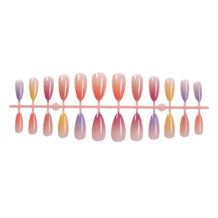 Acrylic nail set with elegant ombre design and high-gloss surface Stornfield