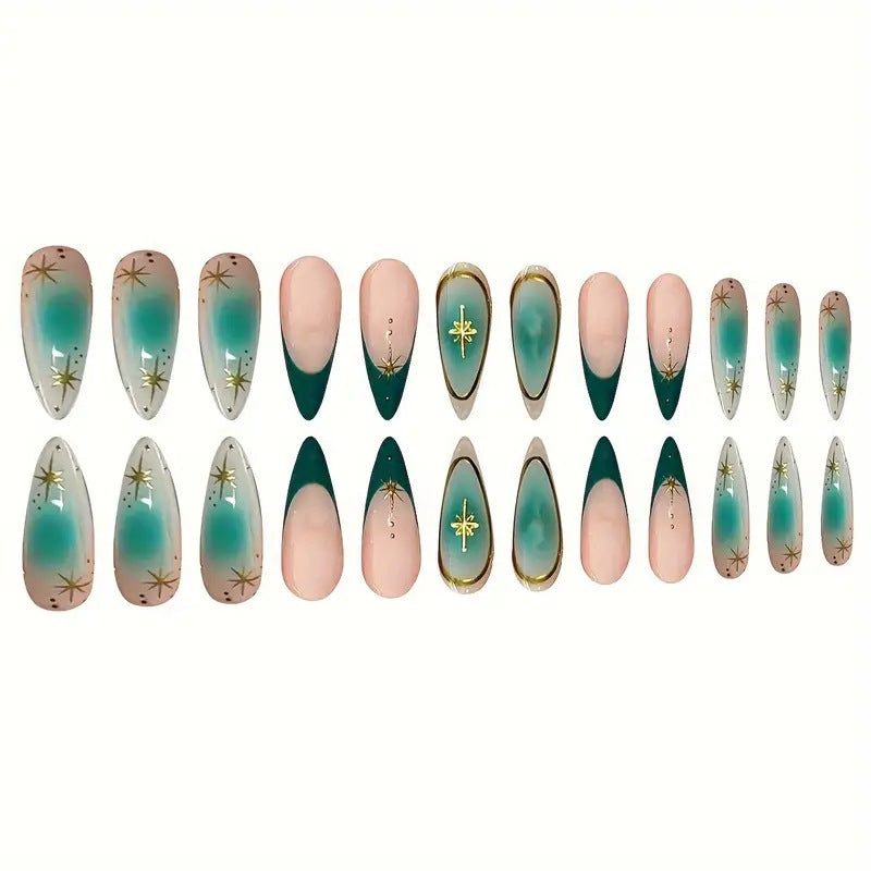 Elegant Stiletto Nail Art Extensions with Decorative Elements Stornfield