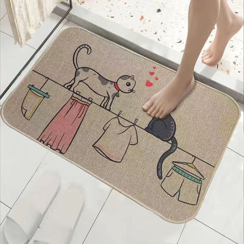 Cat-Themed Non-Slip Bath Mat