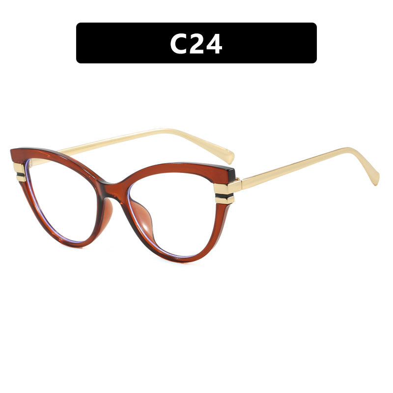 Ladies Cat-Eye Sunglasses with Elegant Plastic Frame and Golden Accents Stornfield