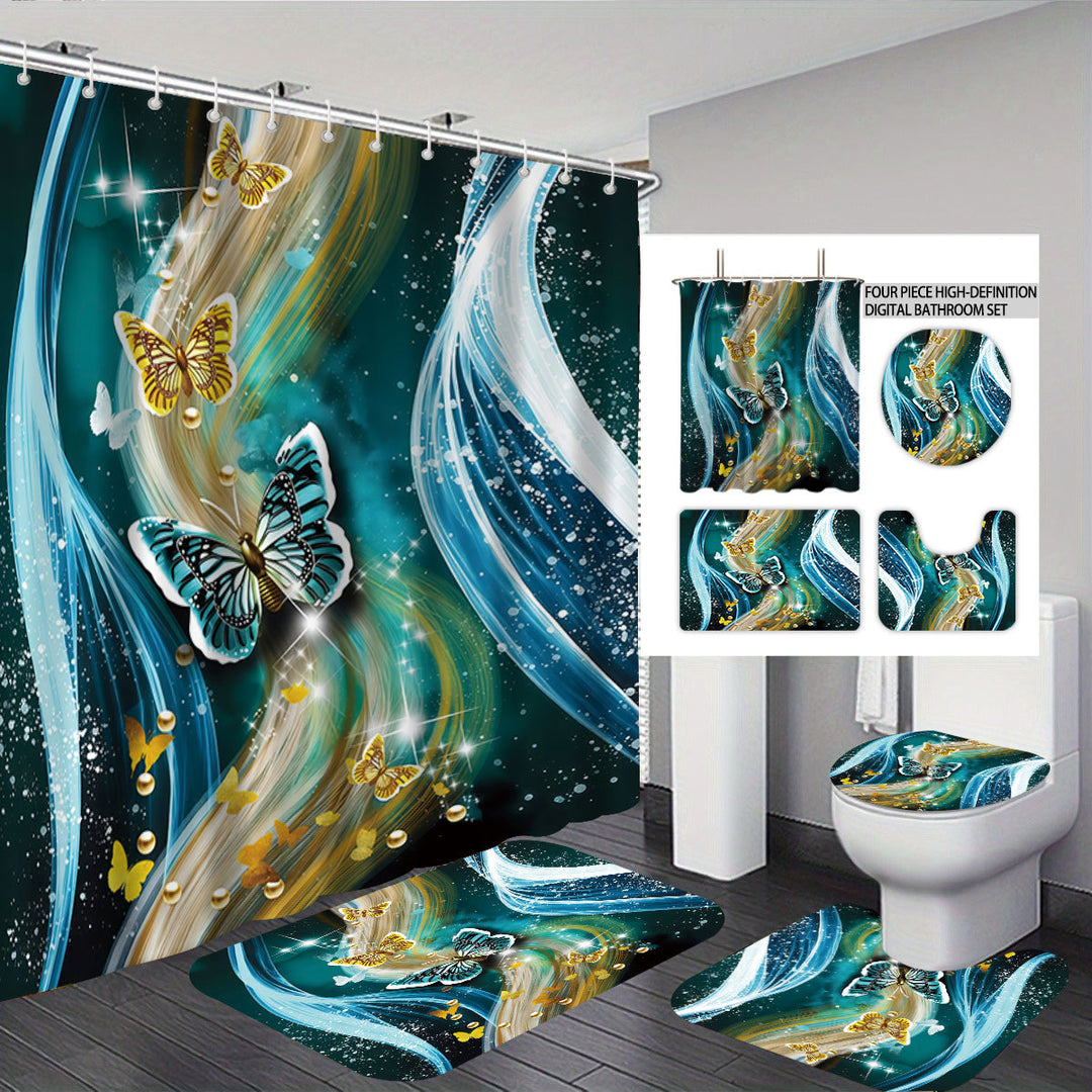 High-Definition Leopard-Themed Four-Piece Bathroom Set Stornfield
