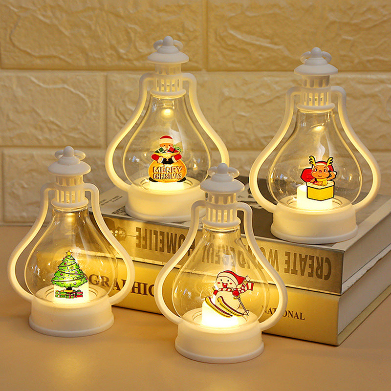 Decorative winter lantern with snowman motif