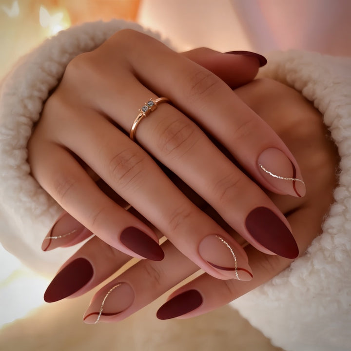 Elegant Press-On Nail Set with Stylish Textured Finish Stornfield