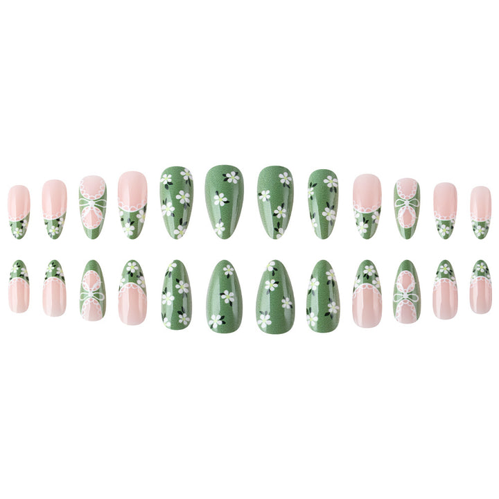 Floral Lace-Design Press-On Nails Stornfield
