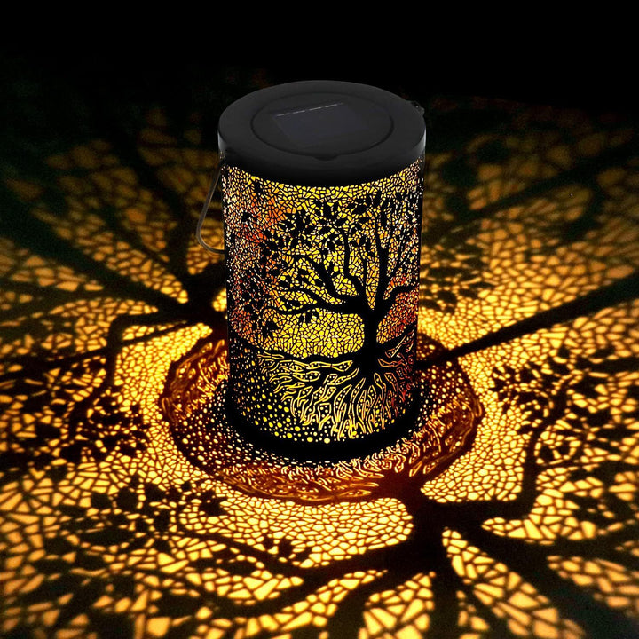 Intricate Metal Shadow Projection Table Lamp With Rechargeable LED Stornfield