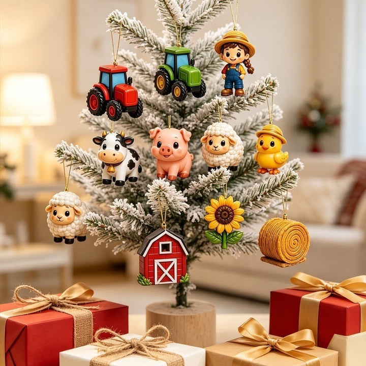 Advent Calendar with Farm-Themed Ornaments