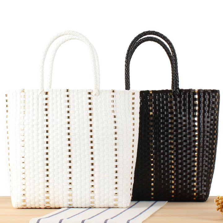 Fashionable basket bag with elegant accents Stornfield