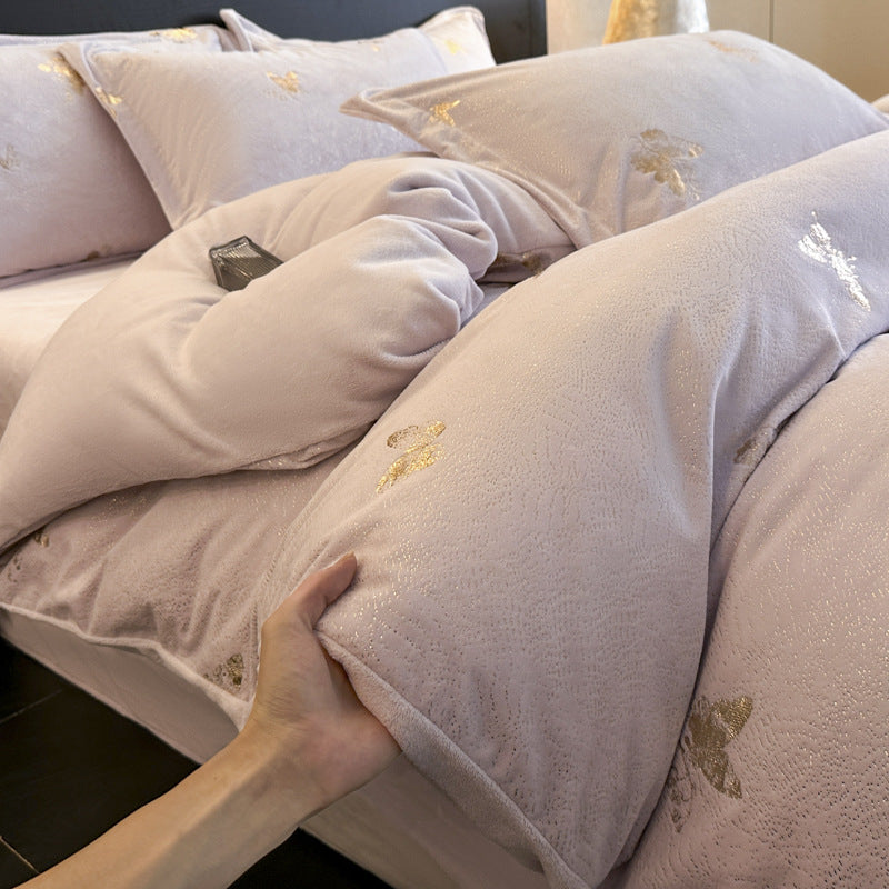 Metallic Wave Jacquard Duvet Cover Bedding Set