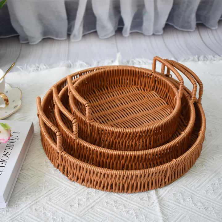 Round Wicker Serving Tray Stornfield