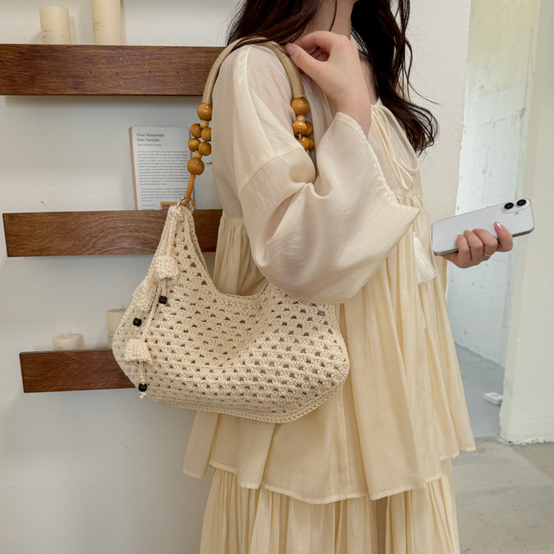 Handmade crochet bag with colorful tassels Stornfield