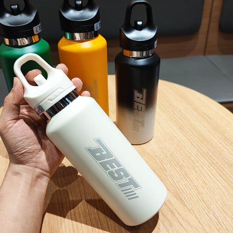 Women's sustainable stainless steel water bottle with leak-proof lid and handle Stornfield