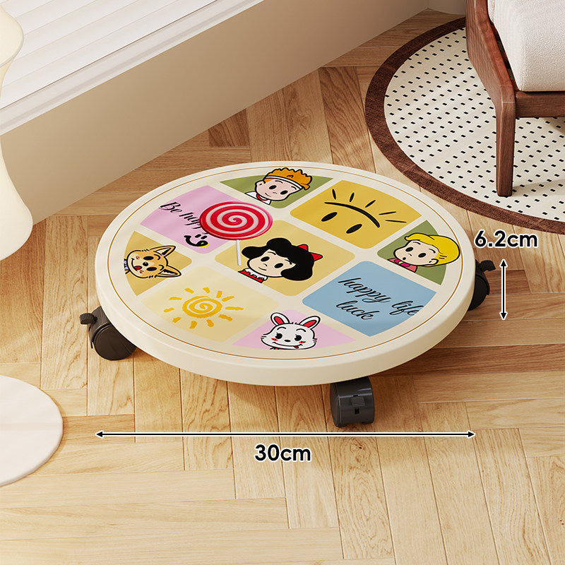 Decorative Round Plant Caster Dolly with Lockable Swivel Wheels