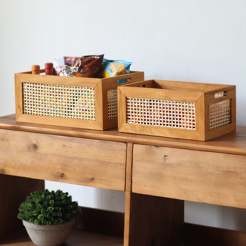 Storage basket made of natural wood Stornfield