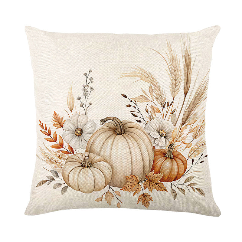 Decorative Linen-Texture Autumn Quote Throw Pillow Cover