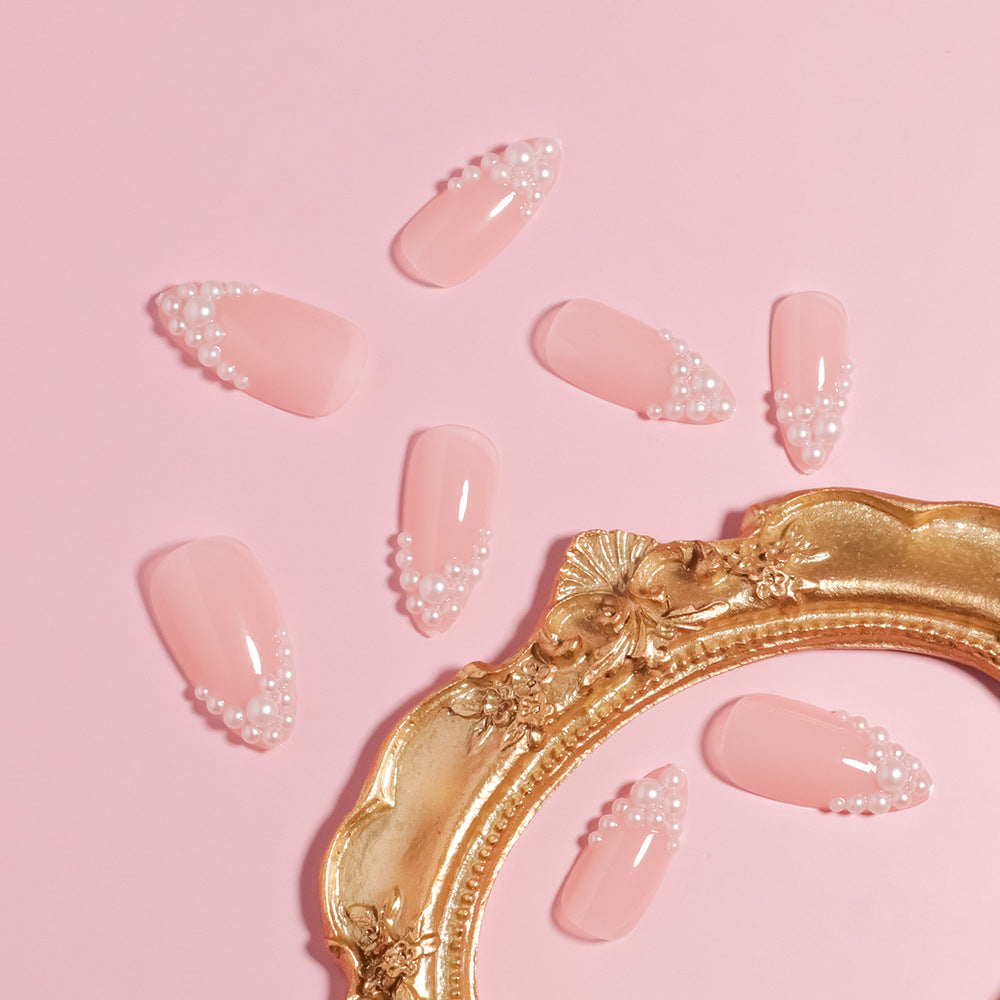 Glamorous Pearl-Accented Press-On Nail Set Stornfield