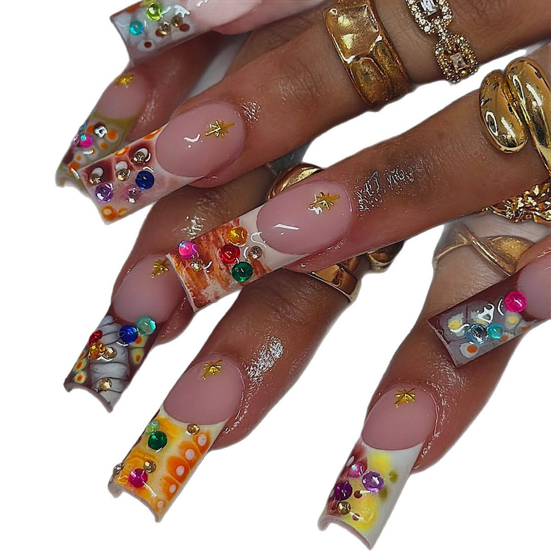 Stylish artificial nails with sparkling accents Stornfield
