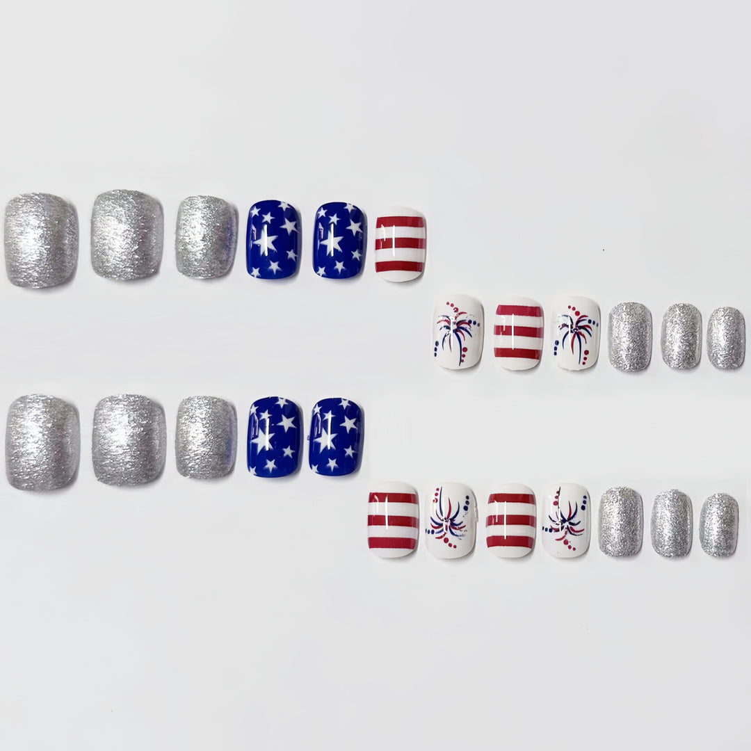 Patriotic Themed Press-On Nail Art Set Stornfield
