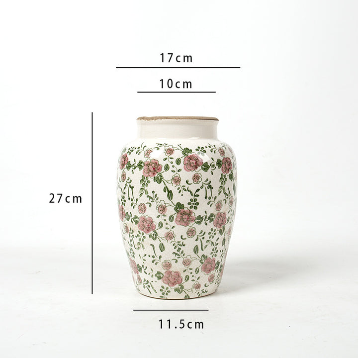 Floral Ceramic Vase with Artistic Design Stornfield