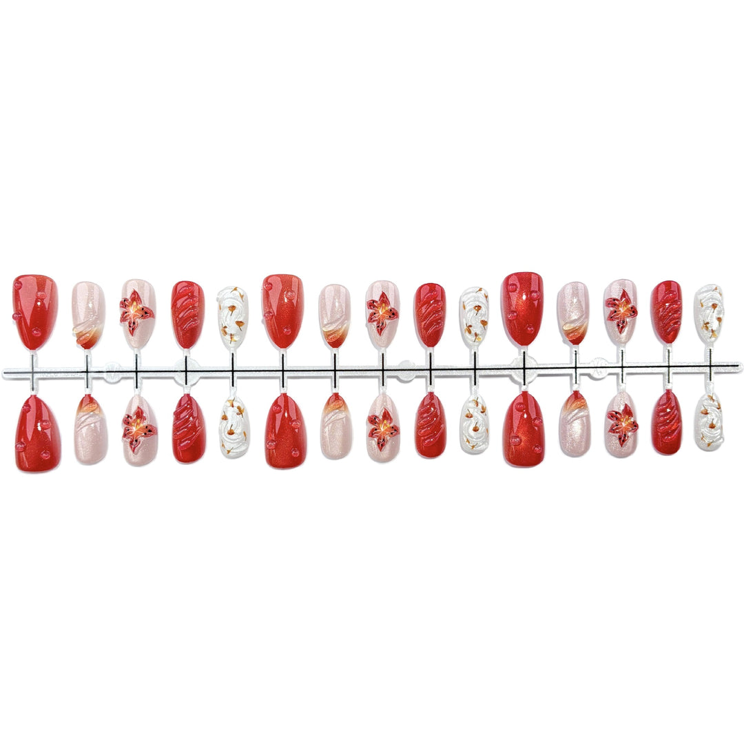 Artistic Floral Press-On Nail Collection 1790745512