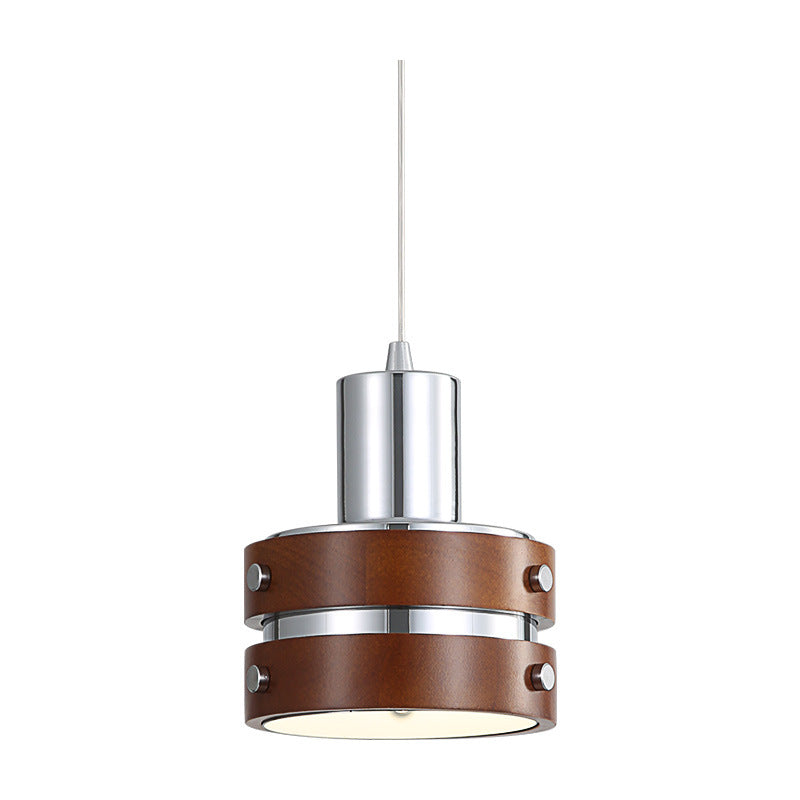 Vintage-Inspired Leather Pendant Light