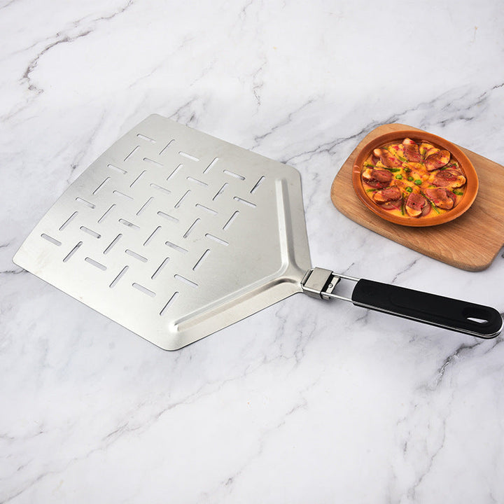 perforated stainless steel pizza peel with folding handle Stornfield