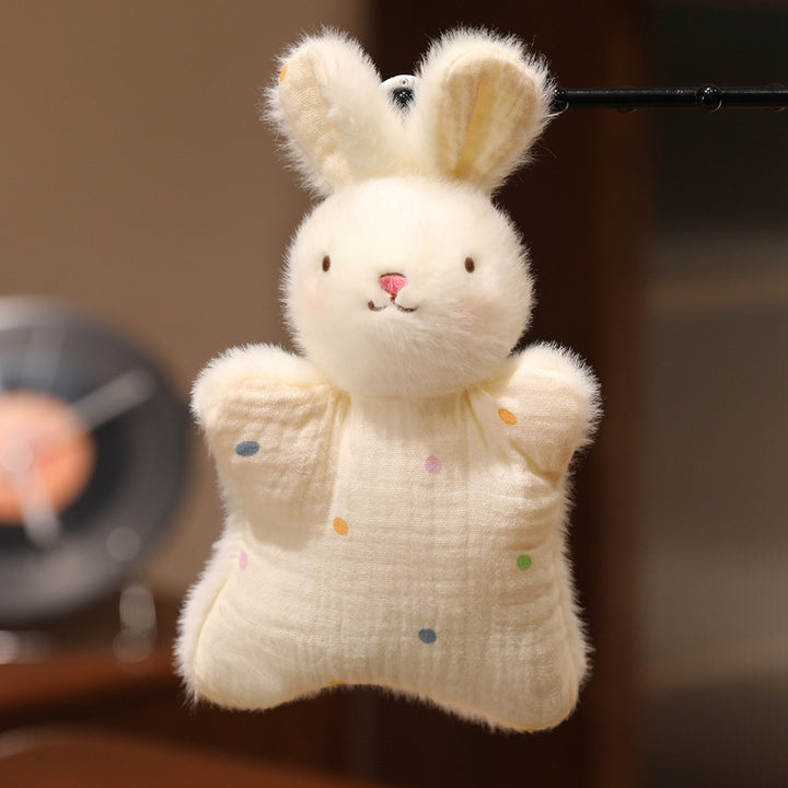 Plush Bunny Muslin Comforter with Faux-Fur Head, Star-Shaped Cuddle Pillow & Hanging Loop Stornfield