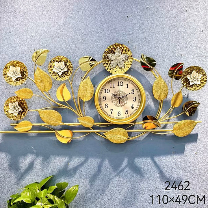 Floral Wall Clock with Decorative Leaf Design Stornfield