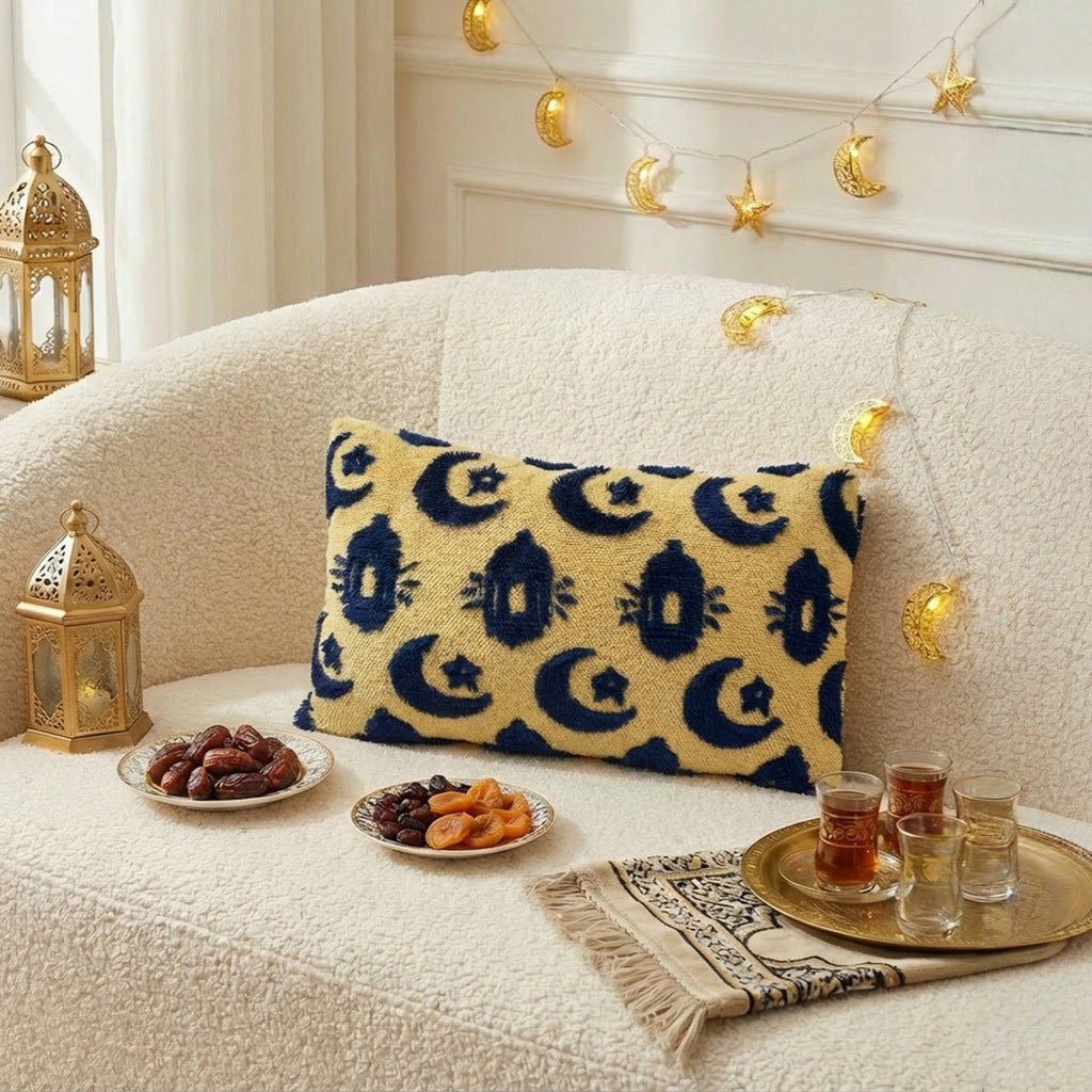 Rectangular Textured Chenille Lunar Lantern Decorative Pillow Cover