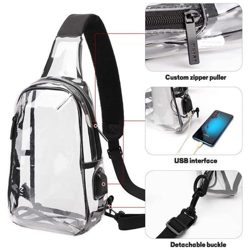 Transparent sling bag with practical multi-pocket design Stornfield