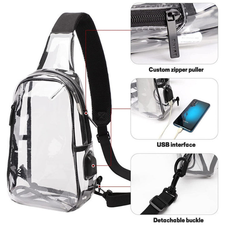 Transparent sling bag with practical multi-pocket design Stornfield