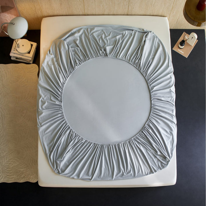 Round Deep-Pocket Stretch Jersey Fitted Sheet with Elastic Skirt
