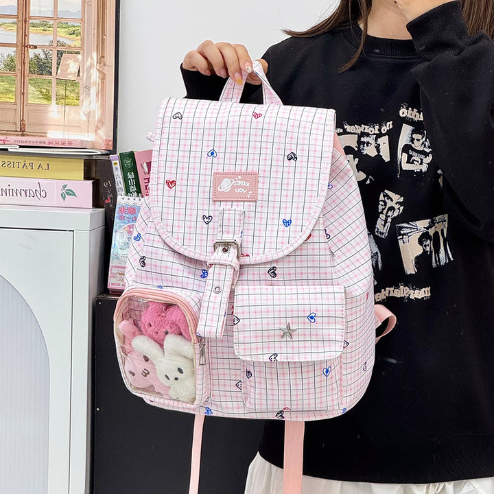 Heart-Printed Casual Backpack Stornfield