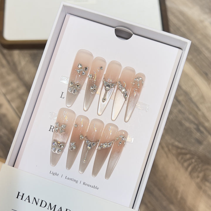 Reusable Stiletto Nail Art Set with Crystal Accents Stornfield